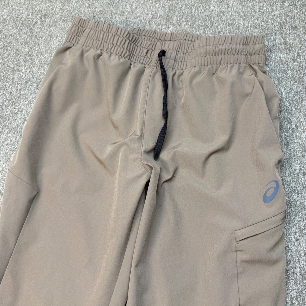 Asics Mens Athletic Jogger Pants Taupe Brown Stretch‎ Training Running Size M